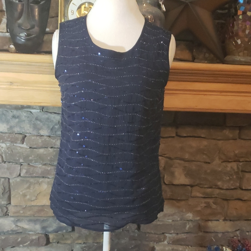 TALBOT BEADED AND SEQUINED TOP SZ 8